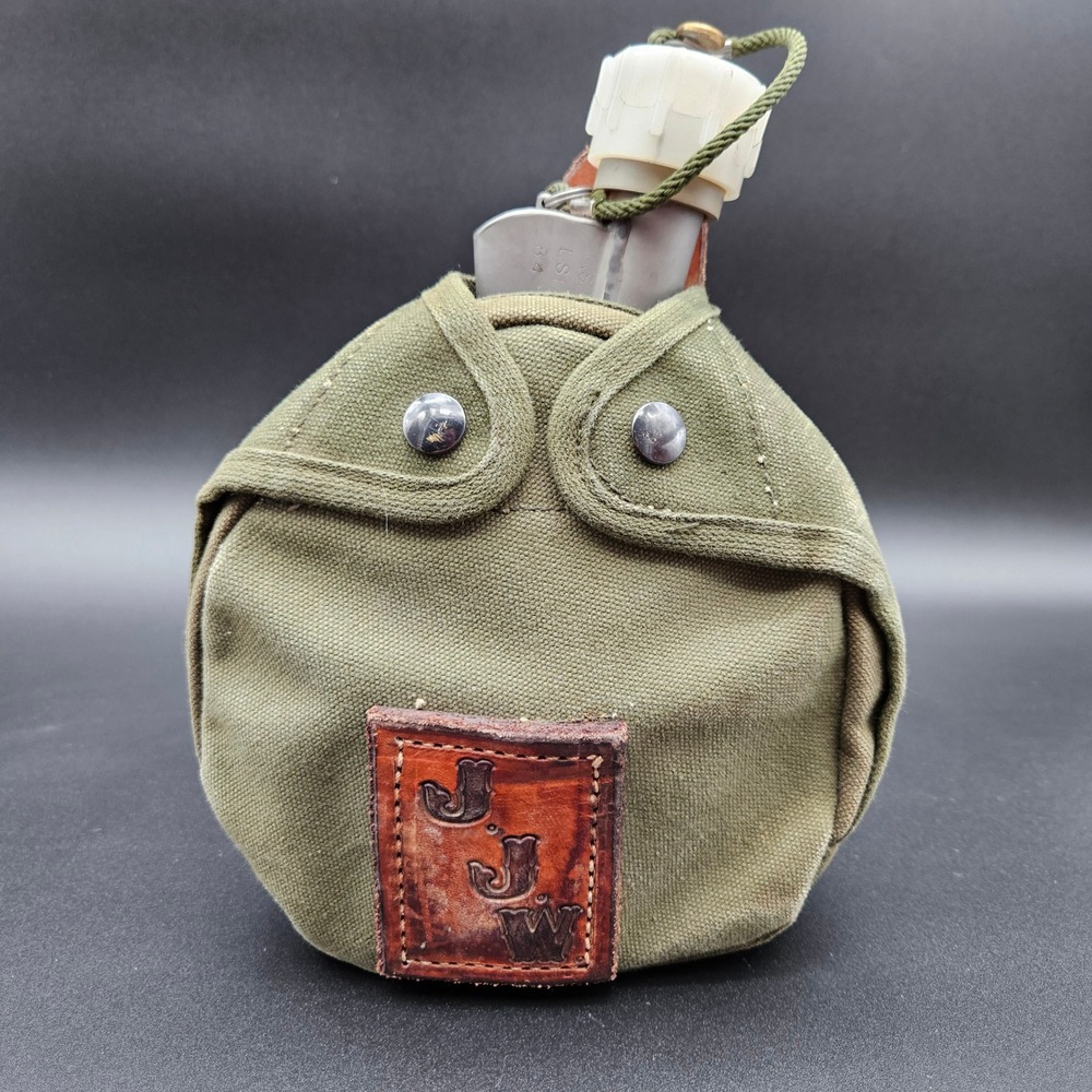 US LSI 84 Military Green Extreme Cold Weather Canteen Aluminum Metal Cup Canvas